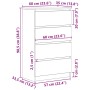 Aparador de roble negro 60x35x98,5 cm madera de ingeniería by , Sideboards - Ref: Foro24-861992, Price: 121,25 €, Discount: %