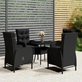 5-piece black synthetic rattan garden bistro set by vidaXL, Garden sets - Ref: Foro24-3058552, Price: 636,56 €, Discount: %