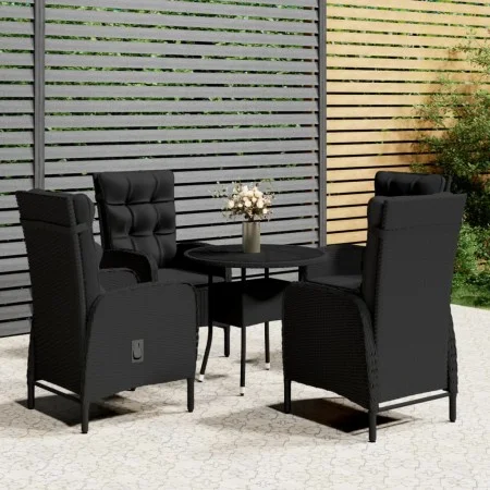 5-piece black synthetic rattan garden bistro set by vidaXL, Garden sets - Ref: Foro24-3058552, Price: 636,56 €, Discount: %