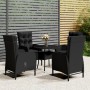 Garten Bistro Set 5 Stück Kunststoff Rattan schwarz von vidaXL, Gartensets - Ref: Foro24-3058552, Preis: 551,30 €, Rabatt: %