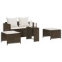 Set de muebles de jardín con cojines apilables 5 pzas marrón by , Outdoor sofas - Ref: Foro24-4104164, Price: 250,75 €, Disco...