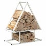 Leñero blanco 50x25x60 cm Acero laminado en frío by , Firewood bags and holders - Ref: Foro24-864312, Price: 30,49 €, Discoun...