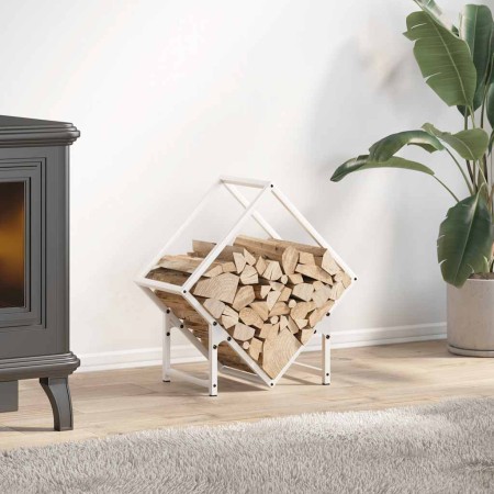 Leñero blanco 50x25x50 cm Acero laminado en frío von , Brennholztaschen und -halter - Ref: Foro24-864276, Preis: 32,00 €, Rab...