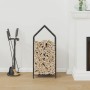 Leñero negro 40x25x90 cm Acero laminado en frío by , Firewood bags and holders - Ref: Foro24-864295, Price: 41,33 €, Discount: %