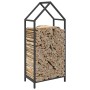 Leñero negro 40x25x90 cm Acero laminado en frío by , Firewood bags and holders - Ref: Foro24-864295, Price: 41,33 €, Discount: %