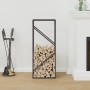 Leñero negro 40x25x100 cm Acero laminado en frío by , Firewood bags and holders - Ref: Foro24-864331, Price: 39,65 €, Discoun...