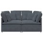Sofá modular con cojines terciopelo gris oscuro