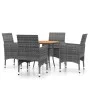 Garden dining set 5 pieces gray synthetic rattan by vidaXL, Garden sets - Ref: Foro24-3058493, Price: 341,89 €, Discount: %