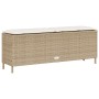 Banco de jardín con cojín beige110x30x40,5 cm ratán sintético von , Gartenbänke - Ref: Foro24-4104158, Preis: 79,32 €, Rabatt: %
