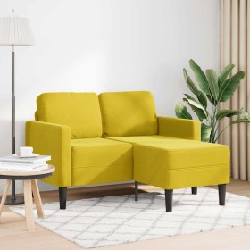 Sofá 2 plazas con chaise longue en forma L amarillo 125 cm de , Sofás - Ref: Foro24-4107074, Precio: 217,85 €
