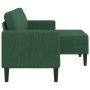 Sofá de 2 plazas con chaise longue en forma de L verde 125 cm by , Sofas - Ref: Foro24-4107081, Price: 240,58 €, Discount: %