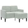 Sofá de 2 plazas con chaise longue en forma L gris claro 125 cm von , Sofas - Ref: Foro24-4107069, Preis: 288,26 €, Rabatt: %