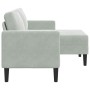 Sofá de 2 plazas con chaise longue en forma L gris claro 125 cm von , Sofas - Ref: Foro24-4107069, Preis: 288,26 €, Rabatt: %