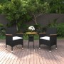 3-teiliges Garten-Ess-Set aus schwarzem synthetischem Rattan von vidaXL, Gartensets - Ref: Foro24-3058466, Preis: 181,71 €, R...