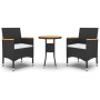 3-Piece Black Synthetic Rattan Garden Dining Set by vidaXL, Garden sets - Ref: Foro24-3058466, Price: 175,74 €, Discount: %