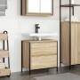 Mueble de baño con lavabo y cajones roble Sonoma 60x34,5x60 cm von , Badezimmerwaschtische - Ref: Foro24-861883, Preis: 66,59...