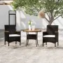 3-teiliges Garten-Ess-Set aus schwarzem synthetischem Rattan von vidaXL, Gartensets - Ref: Foro24-3058486, Preis: 216,98 €, R...