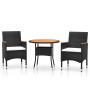 3-Piece Black Synthetic Rattan Garden Dining Set by vidaXL, Garden sets - Ref: Foro24-3058486, Price: 218,94 €, Discount: %