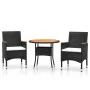 Juego de comedor de jardín 3 piezas ratán sintético negro de vidaXL, Conjuntos de jardín - Ref: Foro24-3058486, Precio: 216,2...