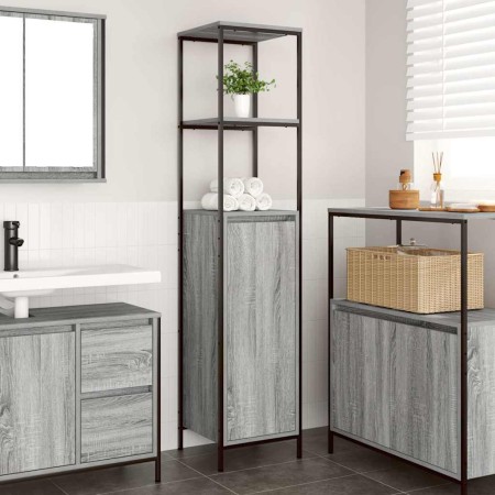 Mueble de baño con estantes gris Sonoma 36x35x165 cm by , bathroom vanities - Ref: Foro24-861910, Price: 74,17 €, Discount: %