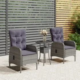 3-Piece Garden Bistro Set Gray Synthetic Rattan by vidaXL, Garden sets - Ref: Foro24-3058542, Price: 341,38 €, Discount: %