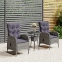 3-Piece Garden Bistro Set Gray Synthetic Rattan by vidaXL, Garden sets - Ref: Foro24-3058542, Price: 300,03 €, Discount: %
