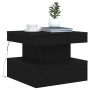 Mesa de centro con luces LED roble negro 50x50x40 cm de , Mesas de centro - Ref: Foro24-862255, Precio: 68,47 €, Descuento: %