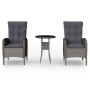 3-Piece Garden Bistro Set Gray Synthetic Rattan by vidaXL, Garden sets - Ref: Foro24-3058542, Price: 300,03 €, Discount: %