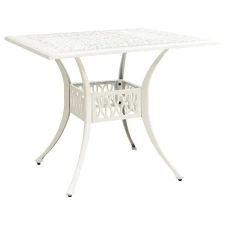 Mesa de jardín aluminio fundido blanco 90x90x73 cm de vidaXL, Mesas de jardín - Ref: Foro24-315590, Precio: 221,74 €, Descuen...