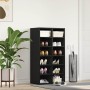 Zapatero de madera de roble negro 54x34x100,5 cm de , Zapateros y organizadores de calzado - Ref: Foro24-862423, Precio: 95,8...