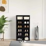 Zapatero de madera de roble negro 54x34x100,5 cm de , Zapateros y organizadores de calzado - Ref: Foro24-862423, Precio: 95,8...