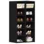 Zapatero de madera de roble negro 54x34x100,5 cm de , Zapateros y organizadores de calzado - Ref: Foro24-862423, Precio: 95,8...