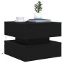 Mesa de centro con luces LED roble negro 50x50x40 cm de , Mesas de centro - Ref: Foro24-862257, Precio: 79,58 €, Descuento: %