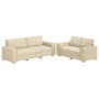 Juego de sofás con cojines 2 piezas tela crema de , Sofás - Ref: Foro24-3324698, Precio: 473,47 €
