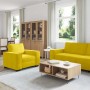Juego de sofás con cojines 3 piezas terciopelo amarillo by , Sofas - Ref: Foro24-3324624, Price: 618,84 €, Discount: %