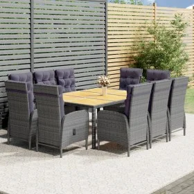 Garden dining set 11 pieces gray synthetic rattan by vidaXL, Garden sets - Ref: Foro24-3058555, Price: 1,00 €, Discount: %