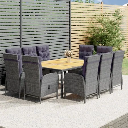 Garden dining set 11 pieces gray synthetic rattan by vidaXL, Garden sets - Ref: Foro24-3058555, Price: 1,00 €, Discount: %
