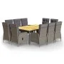 Garden dining set 11 pieces gray synthetic rattan by vidaXL, Garden sets - Ref: Foro24-3058555, Price: 1,00 €, Discount: %