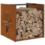 Leñero 40x40x40 cm Acero oxidado von , Brennholztaschen und -halter - Ref: Foro24-864248, Preis: 46,97 €, Rabatt: %