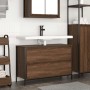 Mueble de baño con lavabo y cajones roble marrón 90x34,5x60 cm by , bathroom vanities - Ref: Foro24-861881, Price: 81,32 €, D...