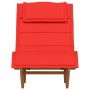 Tumbona mecedora con cojín de madera maciza de acacia de , Tumbonas - Ref: Foro24-4103886, Precio: 149,52 €