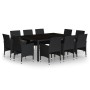 Garden dining set 11 pieces black synthetic rattan by vidaXL, Garden sets - Ref: Foro24-3058562, Price: 817,51 €, Discount: %