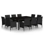 Garden dining set 11 pieces black synthetic rattan by vidaXL, Garden sets - Ref: Foro24-3058562, Price: 877,41 €, Discount: %