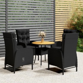 5-Piece Black Synthetic Rattan Garden Bistro Set by vidaXL, Garden sets - Ref: Foro24-3058553, Price: 546,80 €, Discount: %