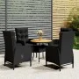 5-teiliges Garten-Bistro-Set aus schwarzem synthetischem Rattan von vidaXL, Gartensets - Ref: Foro24-3058553, Preis: 631,38 €...