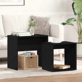 Mesas de centro 2 uds madera contrachapada roble negro by , Coffee table - Ref: Foro24-862016, Price: 47,19 €, Discount: %