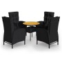 5-Piece Black Synthetic Rattan Garden Bistro Set by vidaXL, Garden sets - Ref: Foro24-3058553, Price: 546,80 €, Discount: %