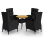 5-Piece Black Synthetic Rattan Garden Bistro Set by vidaXL, Garden sets - Ref: Foro24-3058553, Price: 631,38 €, Discount: %