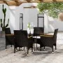 5-teiliges Garten-Ess-Set aus schwarzem synthetischem Rattan von vidaXL, Gartensets - Ref: Foro24-3058494, Preis: 322,11 €, R...