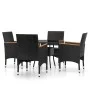 5-teiliges Garten-Ess-Set aus schwarzem synthetischem Rattan von vidaXL, Gartensets - Ref: Foro24-3058494, Preis: 322,11 €, R...